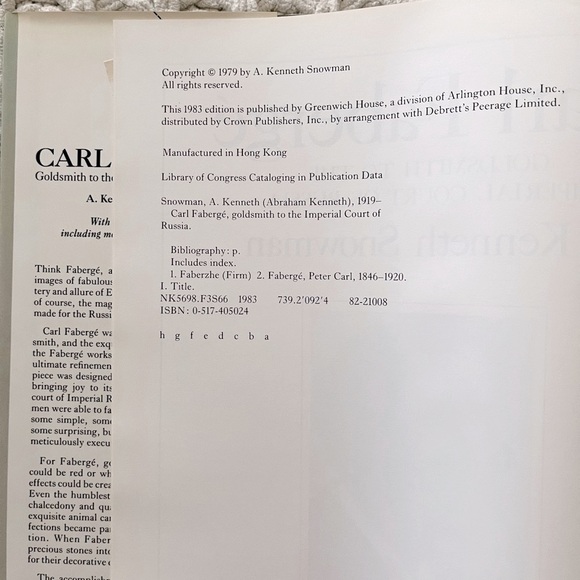 🪺🕰️Carl Faberge: Goldsmith to the Imperial Court of Russia Hardback Color Book - Picture 6 of 16